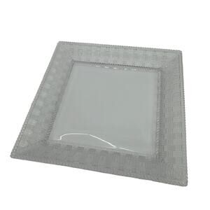 Tiffany & Co. Woven Collection 8" Square Crystal Basket Weave Plate